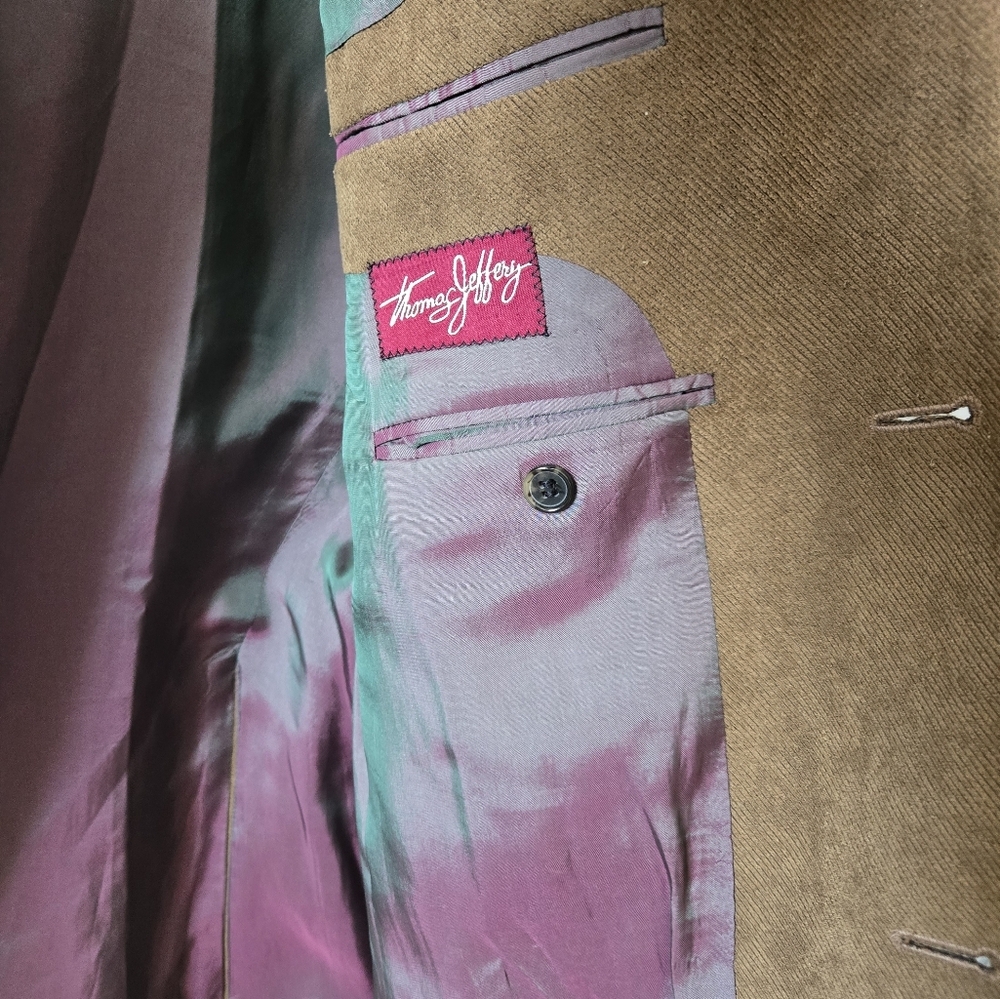 THOMAS JEFFREY/ JACK VICTOR lightweight Camel Corduroy Sportcoat. Mens 44L - Picture 8 of 12